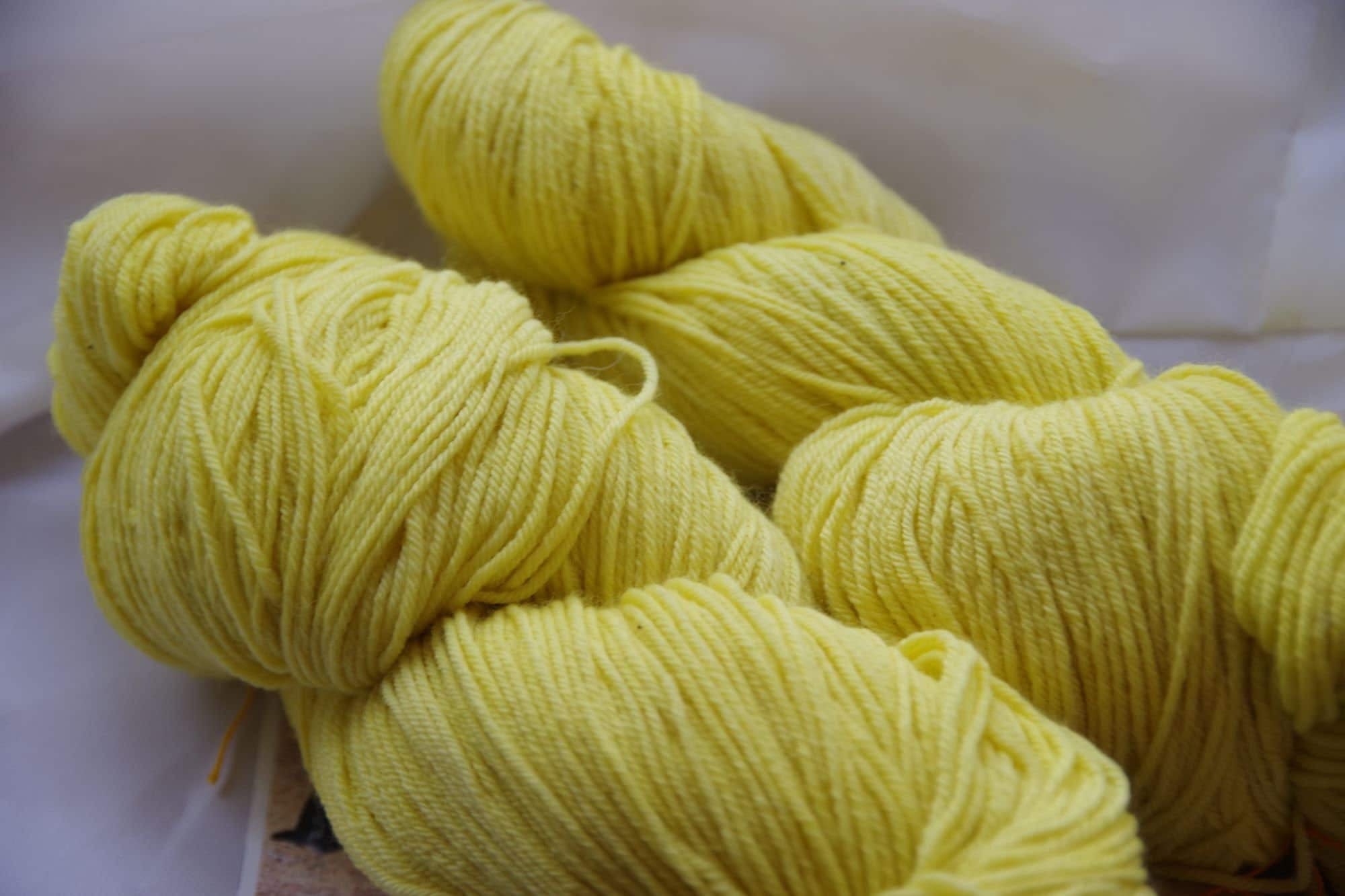 Canary BFL DK Weight Yarn, Hand dyed,Yellow Solid, Hand dyed Superwash BFL