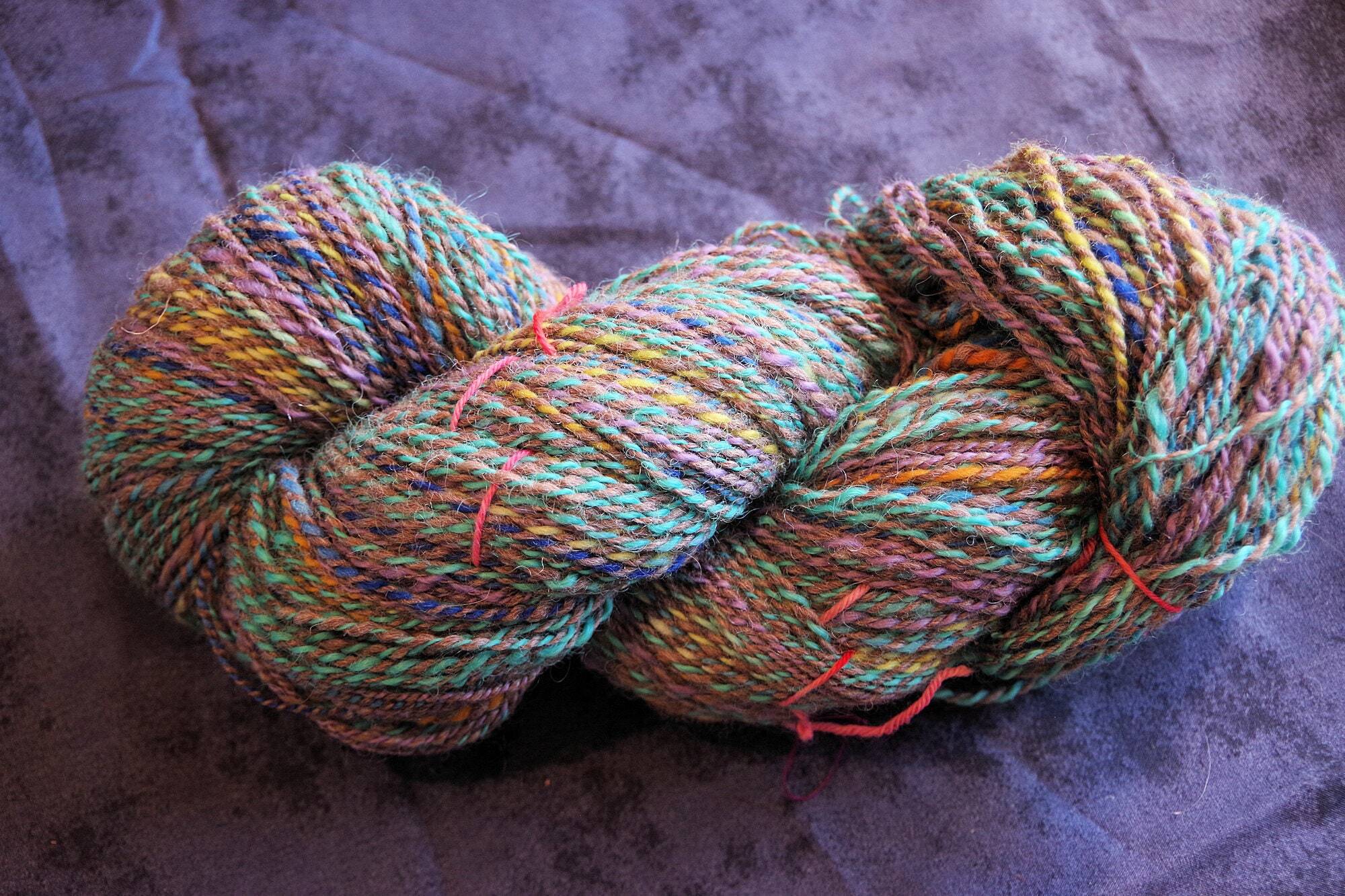 5-21: 422 yards fingering weight soft BFL handspun, hand dyed high quality yarn